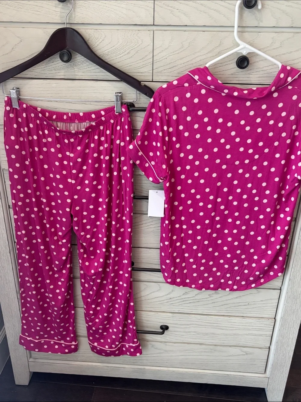 kate spade Hot Pink Polka Dot Short Sleeve Pajama Set